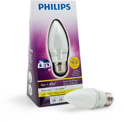 Philips - LED 4W Chandelier - Frosted
